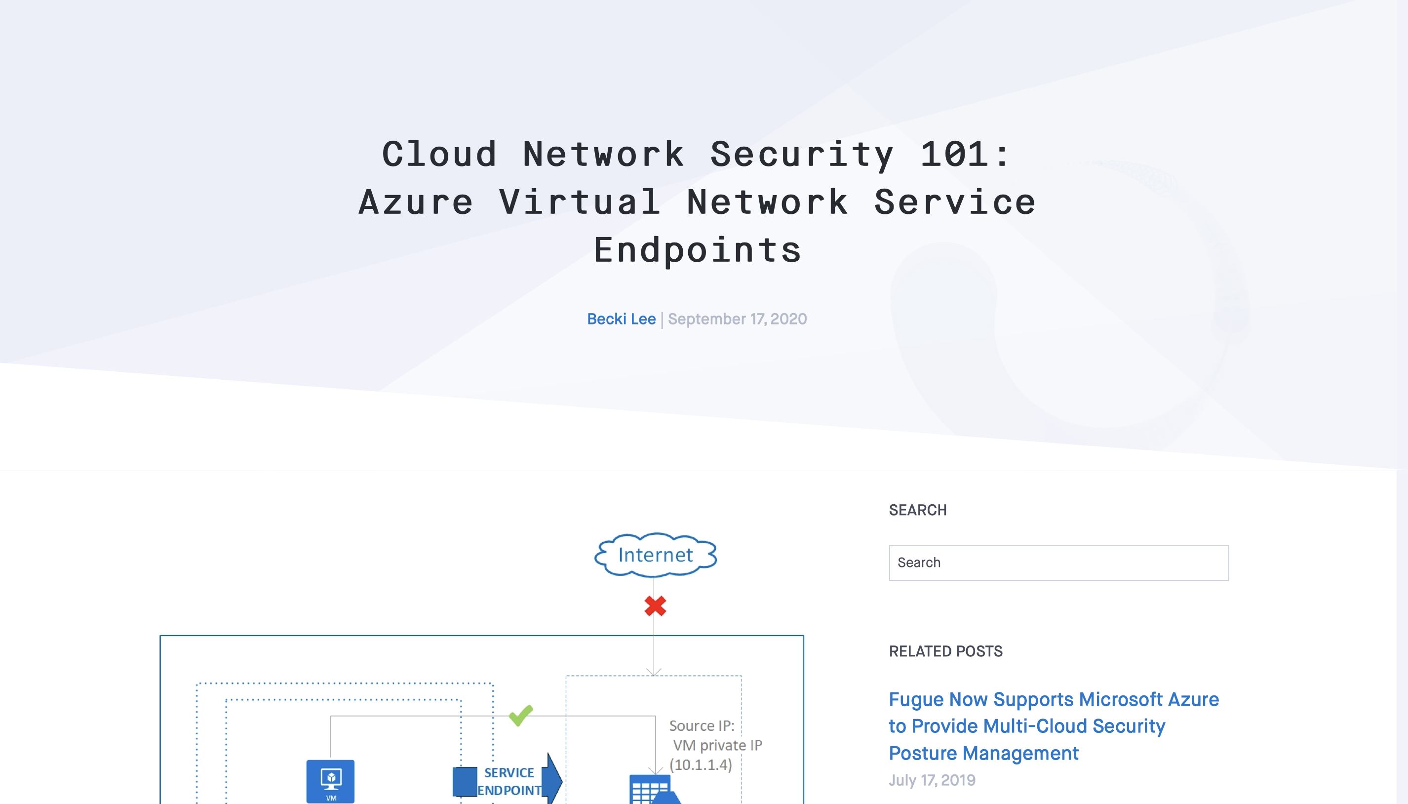 Azure Virtual Network service endpoints blog screenshot