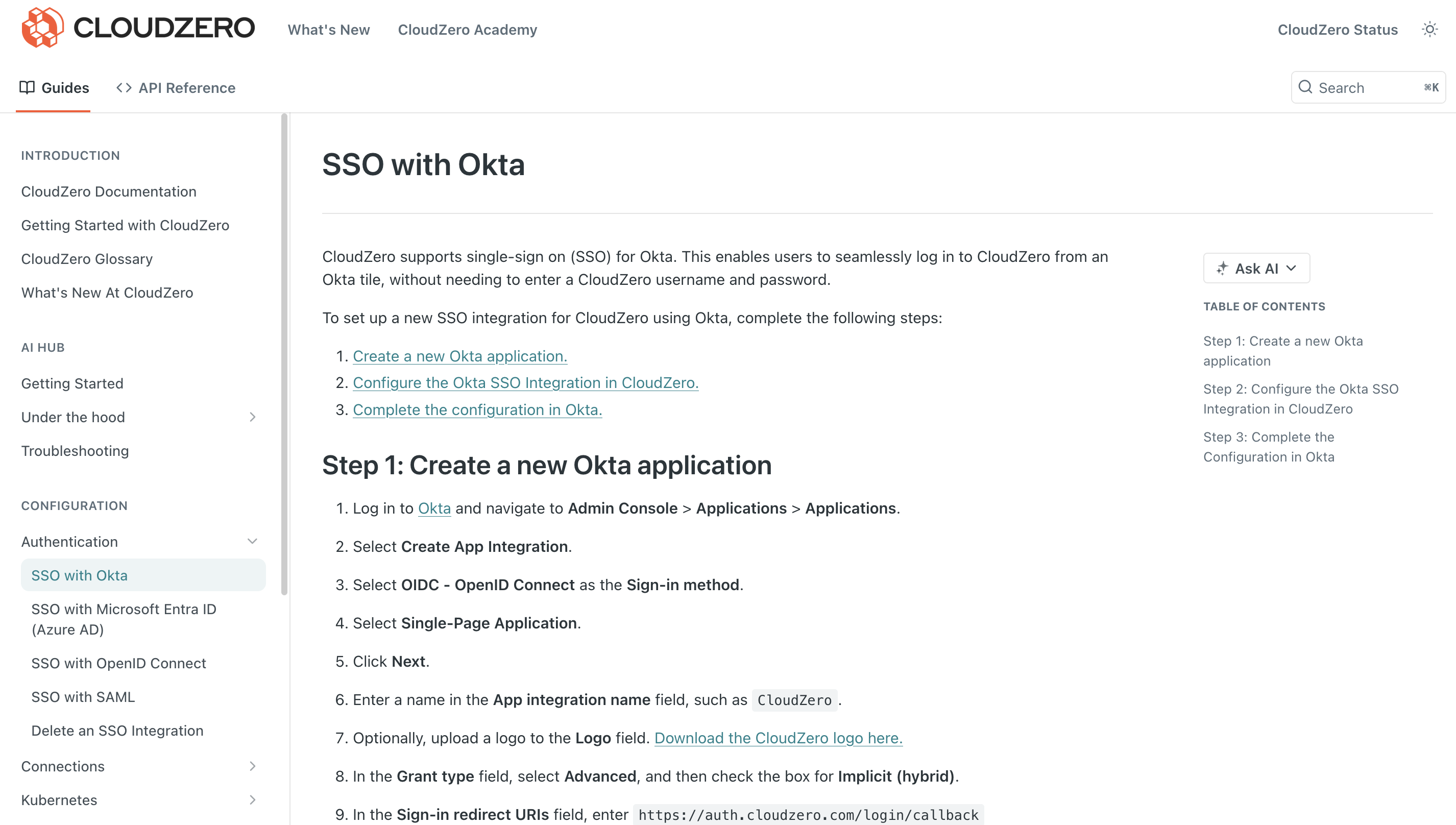 SSO with Okta screenshot